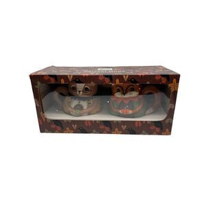 Johanna Parker Harvest Critters Set of 2 Ceramic Autumn Mugs Vintage Style
